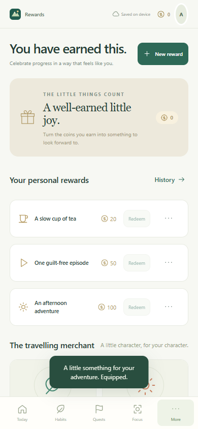 Phone personal rewards and equipment merchant.
