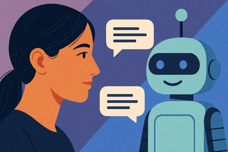 An AI offering mental health therapy to a woman