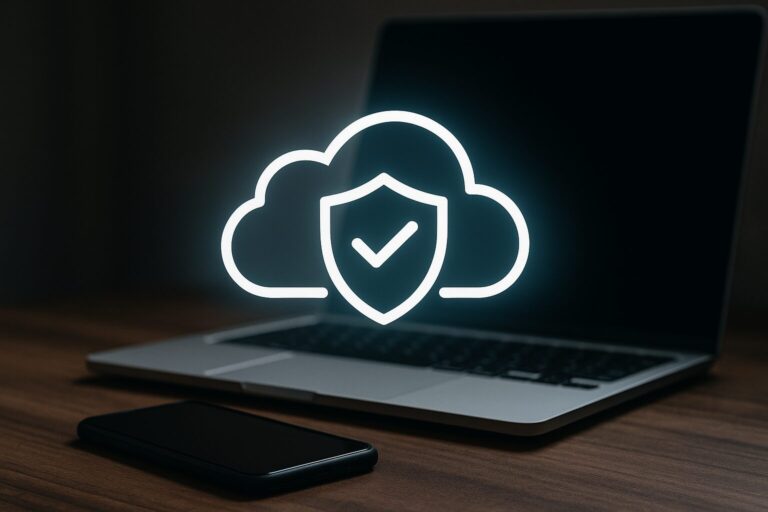 image showing laptop and phone making cloud backup