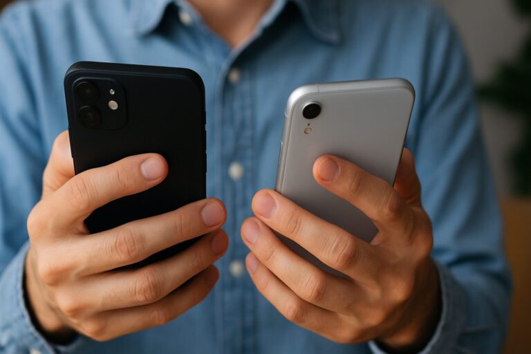 Someone using two phones