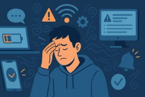 A man burned out by tech