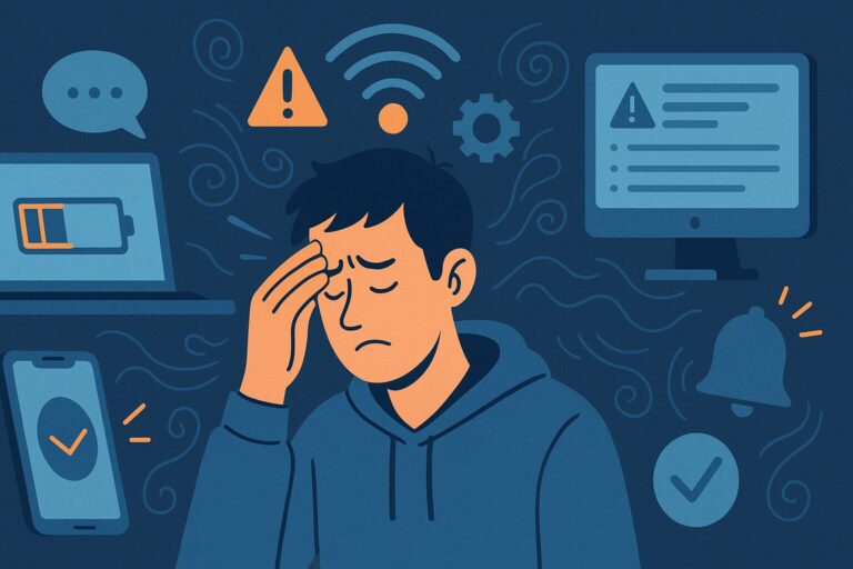 A man burned out by tech