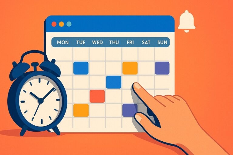 image showing calendar and alarm clock