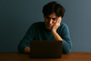 Image of a man asking ChatGPT what to do with his life
